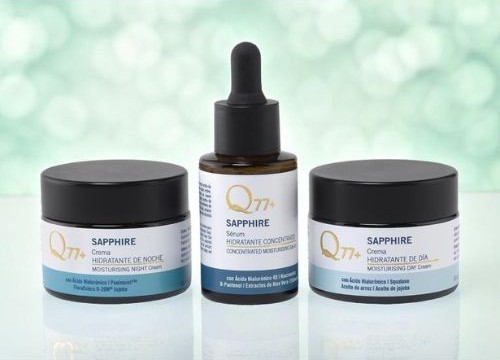 rutina facial hidratación profunda gama sapphire de Q77+